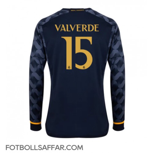 Real Madrid Federico Valverde #15 Bortatröja 2023-24 Långärmad